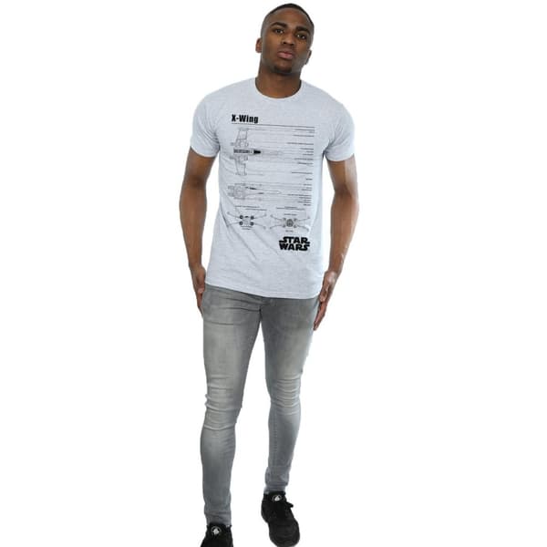 Star Wars Mens X-Wing Blueprint T-Shirt