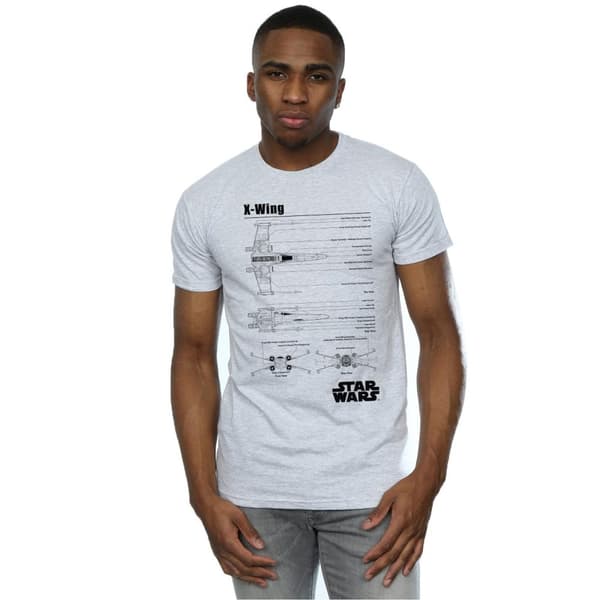 Star Wars Mens X-Wing Blueprint T-Shirt