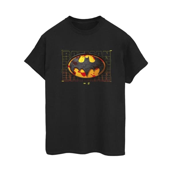 DC Comics Womens/Ladies The Flash Batman Red Splatter Cotton Boyfriend T-Shirt