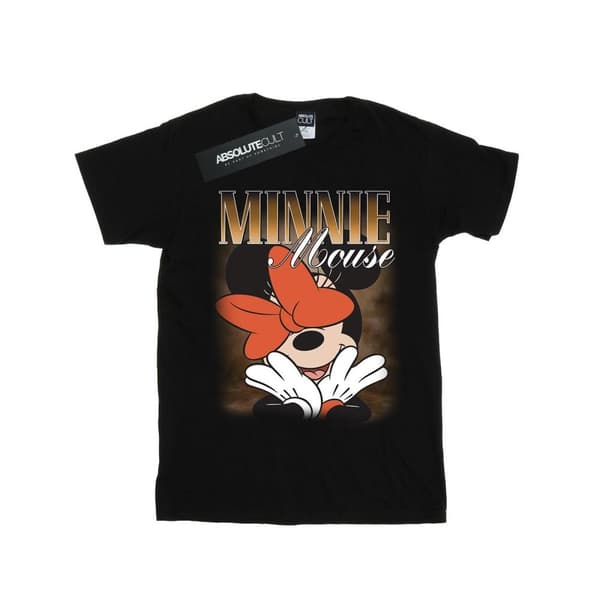 Disney Womens/Ladies Minnie Mouse Bow Montage Cotton Boyfriend T-Shirt Black M