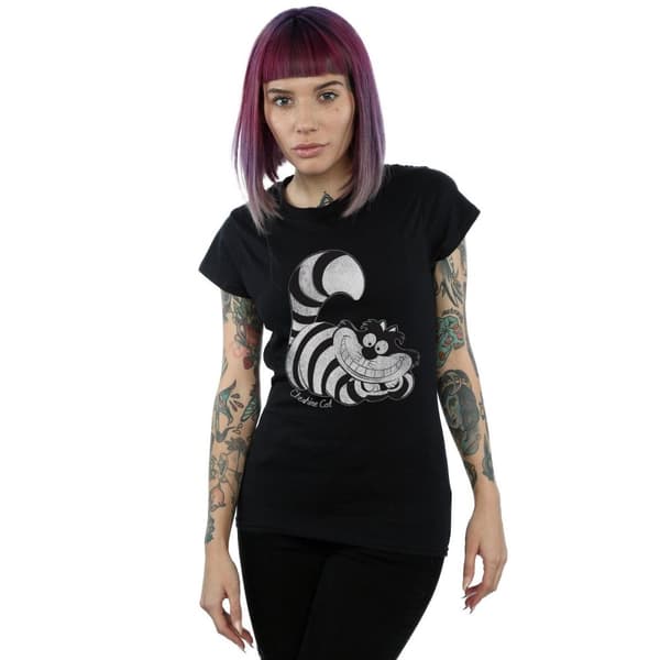 Disney Dam/Tjej Alice i Underlandet Mono Cheshire Cat Bomulls-T-shirt