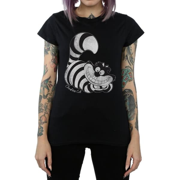 Disney Dam/Tjej Alice i Underlandet Mono Cheshire Cat Bomulls-T-shirt