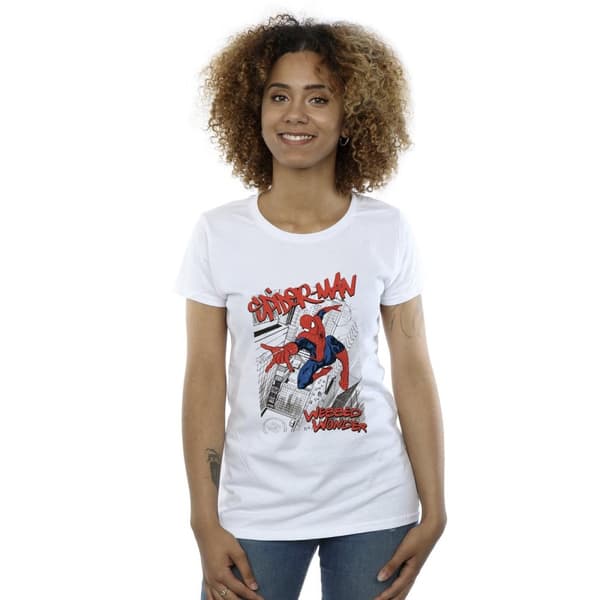 Marvel Womens/Ladies Spider-Man Sketch City Cotton T-Shirt