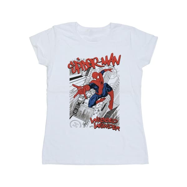 Marvel Womens/Ladies Spider-Man Sketch City Cotton T-Shirt
