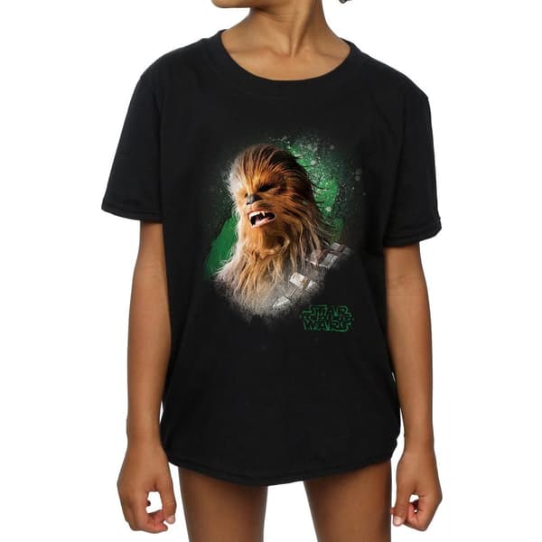 Star Wars Girls The Last Jedi Chewbacca Brushed Cotton T-Shirt