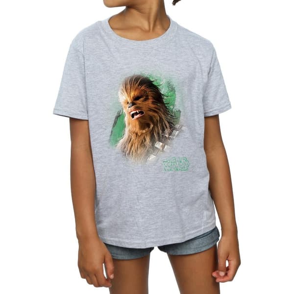 Star Wars Girls The Last Jedi Chewbacca Brushed Cotton T-Shirt