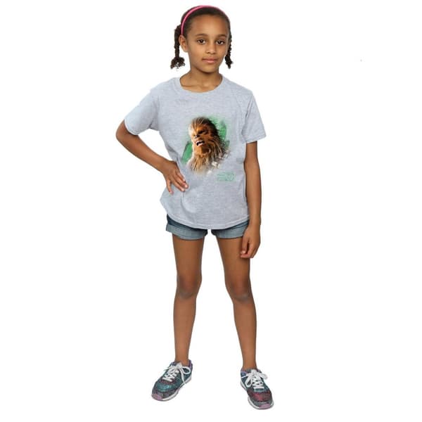 Star Wars Girls The Last Jedi Chewbacca Brushed Cotton T-Shirt