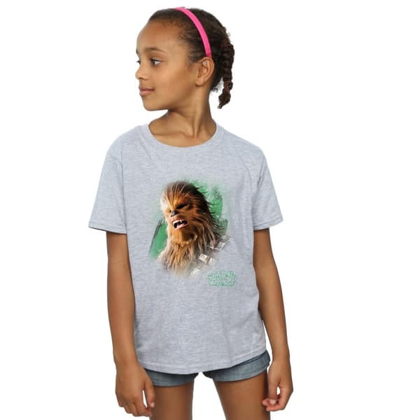 Star Wars Girls The Last Jedi Chewbacca Brushed Cotton T-Shirt