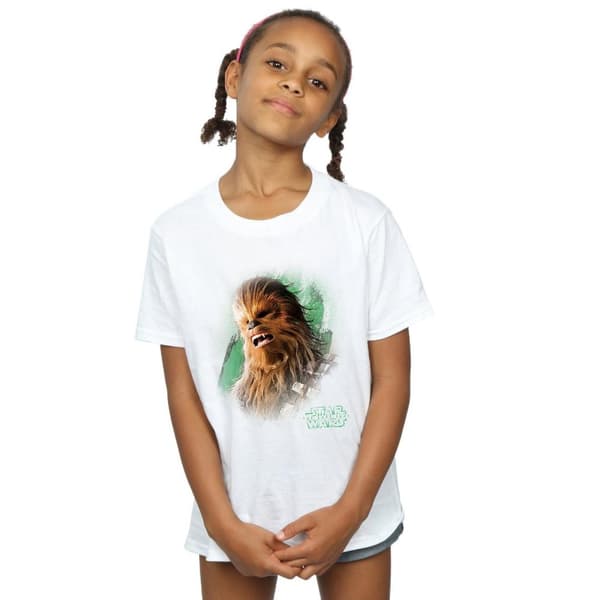 Star Wars Girls The Last Jedi Chewbacca Brushed Cotton T-Shirt