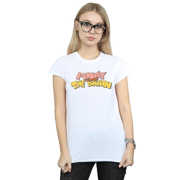 Animaniacs Womens/Ladies Pinky And The Brain Logo Cotton T-Shirt
