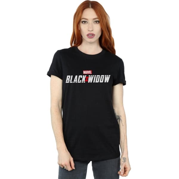 Marvel Womens/Ladies Black Widow Movie Logo Cotton Boyfriend T-Shirt