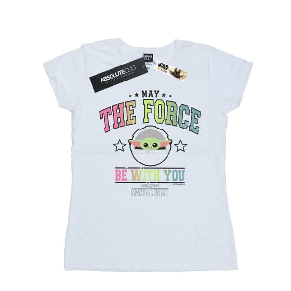 Star Wars Womens/Ladies The Mandalorian The Force Collegiate Cotton T-Shirt