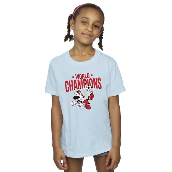 Disney Girls Minnie Mouse World Champions Cotton T-Shirt