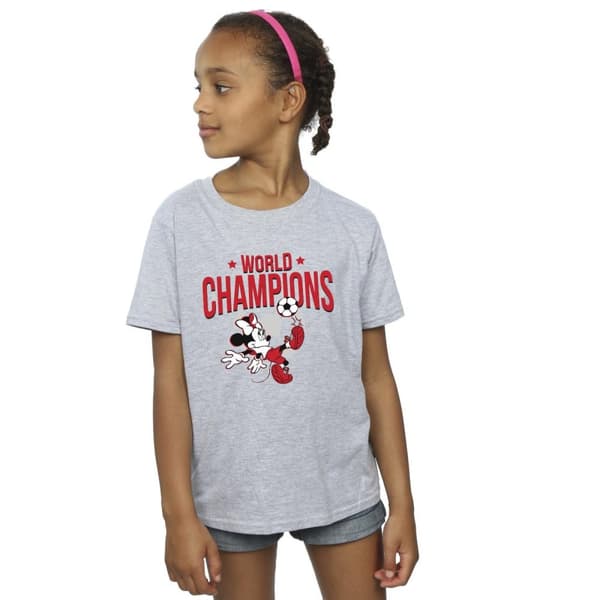 Disney Girls Minnie Mouse World Champions Cotton T-Shirt