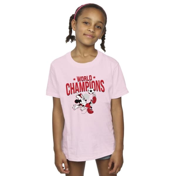 Disney Girls Minnie Mouse World Champions Cotton T-Shirt