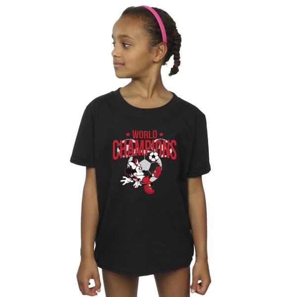 Disney Girls Minnie Mouse World Champions Cotton T-Shirt