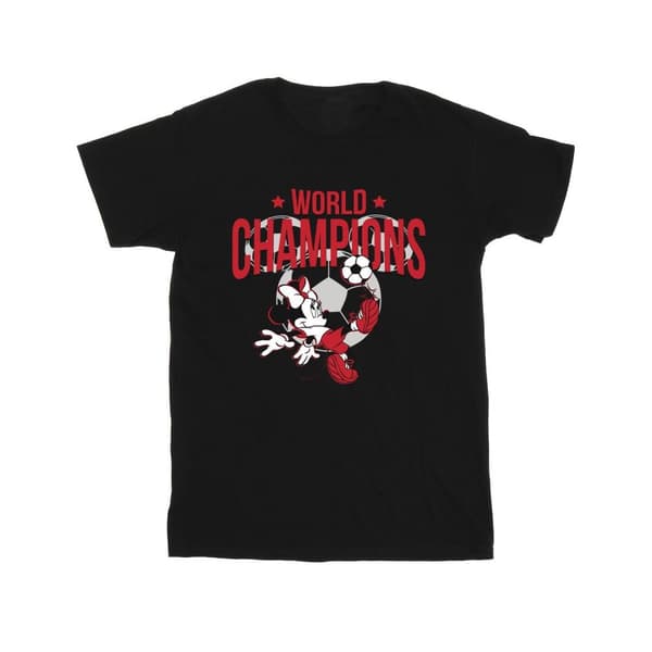 Disney Girls Minnie Mouse World Champions Cotton T-Shirt