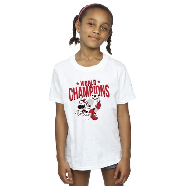 Disney Girls Minnie Mouse World Champions Cotton T-Shirt