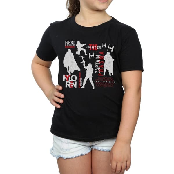 Star Wars Girls The Last Jedi First Order Silhouettes Cotton T-Shirt