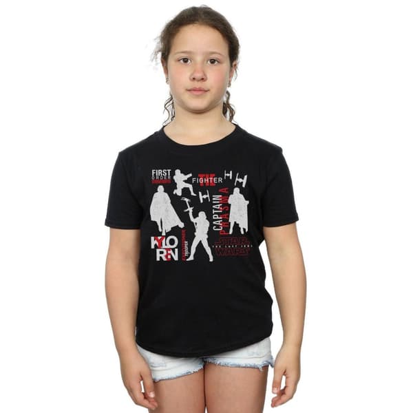 Star Wars Girls The Last Jedi First Order Silhouettes Cotton T-Shirt