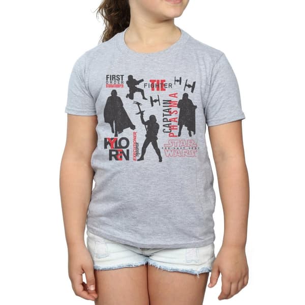 Star Wars Girls The Last Jedi First Order Silhouettes Cotton T-Shirt
