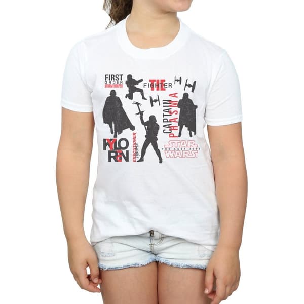 Star Wars Girls The Last Jedi First Order Silhouettes Cotton T-Shirt