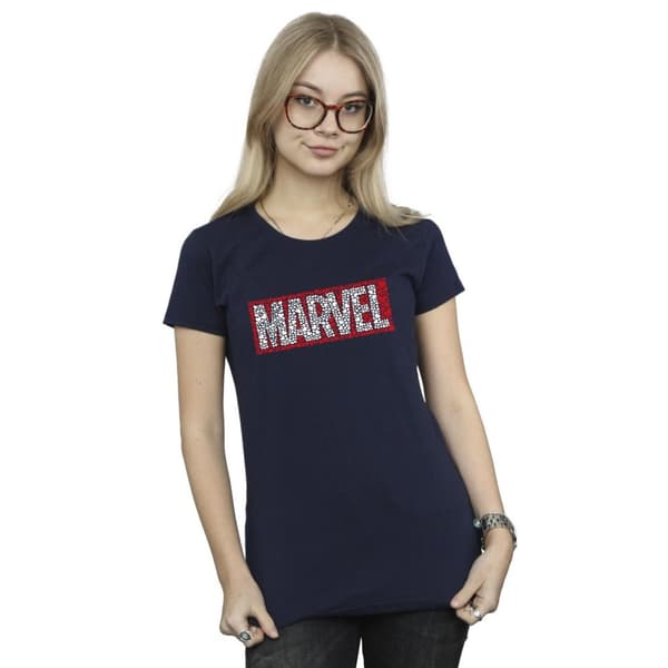 Marvel Womens/Ladies Comics Hearts Logo Cotton T-Shirt