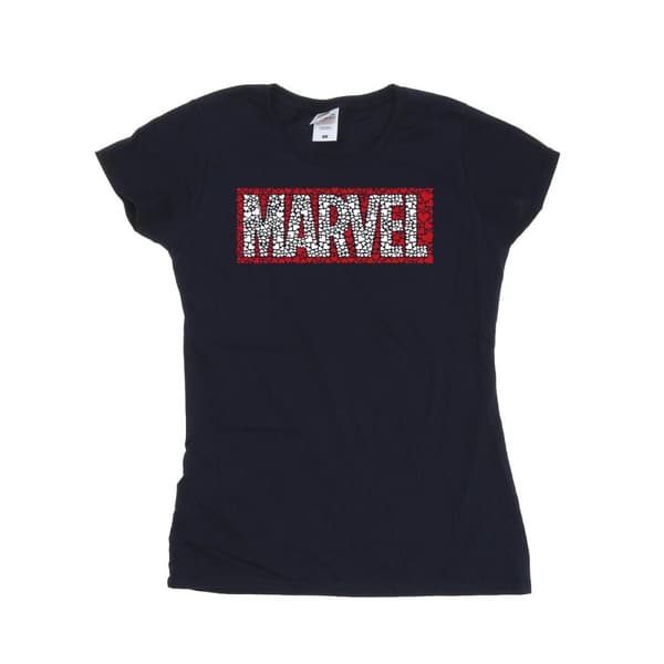 Marvel Womens/Ladies Comics Hearts Logo Cotton T-Shirt