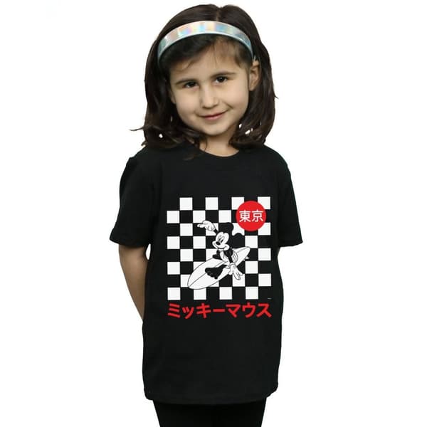 Disney Girls Mickey Mouse Surfing Cotton T-Shirt