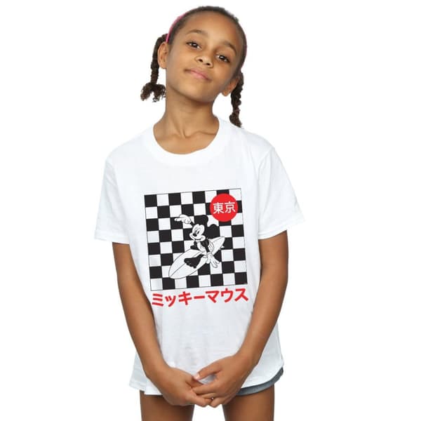 Disney Girls Mickey Mouse Surfing Cotton T-Shirt