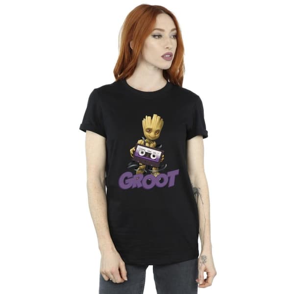Guardians Of The Galaxy Womens/Ladies Groot Casette Cotton Boyfriend T-Shirt