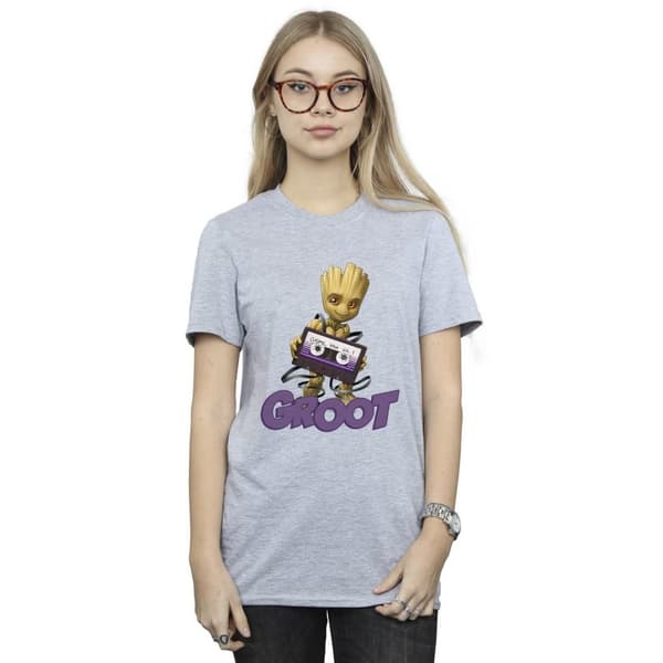 Guardians Of The Galaxy Womens/Ladies Groot Casette Cotton Boyfriend T-Shirt