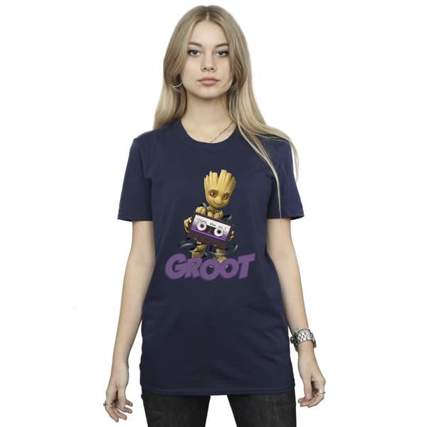 Guardians Of The Galaxy Womens/Ladies Groot Casette Cotton Boyfriend T-Shirt