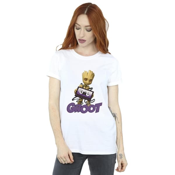 Guardians Of The Galaxy Womens/Ladies Groot Casette Cotton Boyfriend T-Shirt