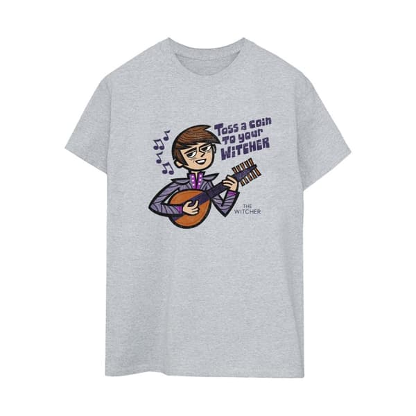Netflix Dam/Tjej The Witcher The Bard Performs Boyfriend T-shirt i bomull