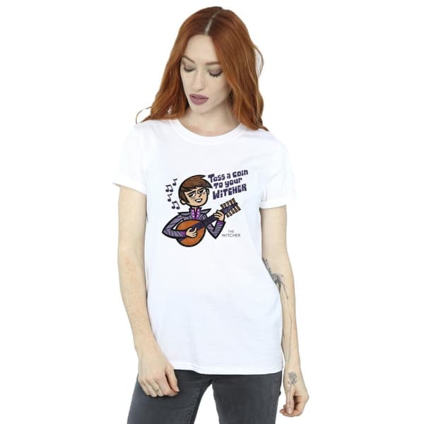 Netflix Dam/Tjej The Witcher The Bard Performs Boyfriend T-shirt i bomull