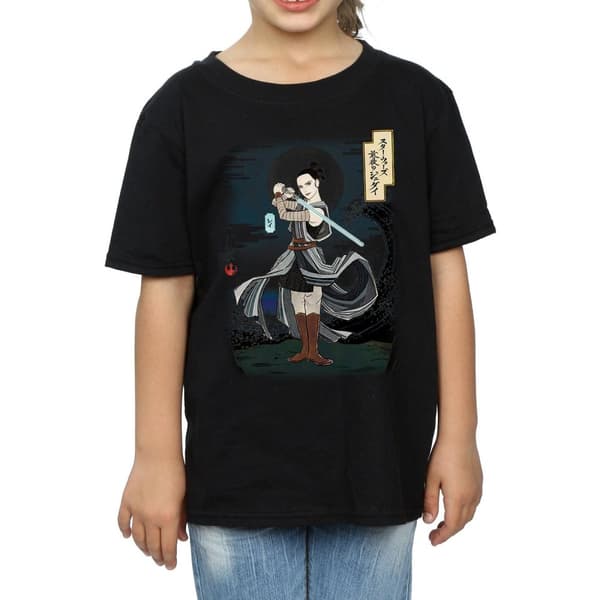 Star Wars Den sista Jedi-japanska Rey bomulls-T-shirt för flickor