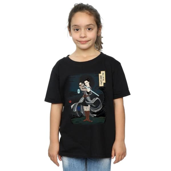 Star Wars Den sista Jedi-japanska Rey bomulls-T-shirt för flickor
