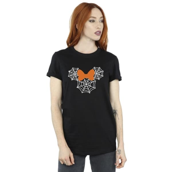 Disney Womens/Ladies Minnie Mouse Spider Web Head Cotton Boyfriend T-Shirt