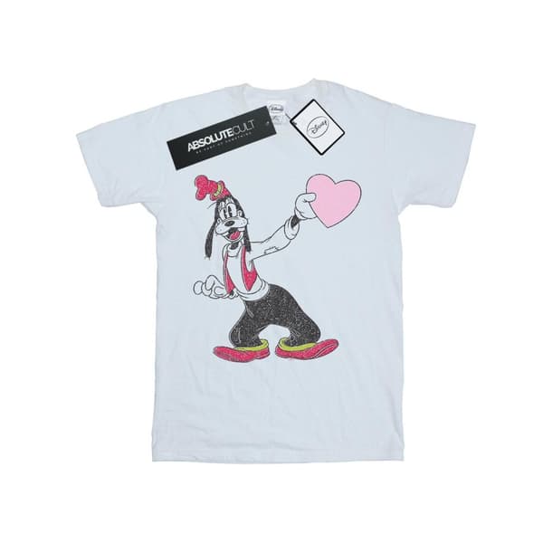 Disney Womens/Ladies Goofy Love Heart Cotton Boyfriend T-Shirt