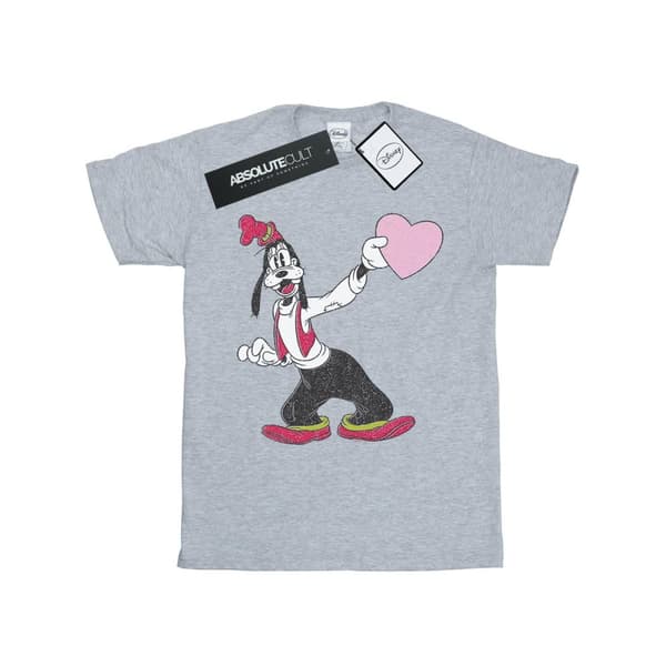 Disney Womens/Ladies Goofy Love Heart Cotton Boyfriend T-Shirt