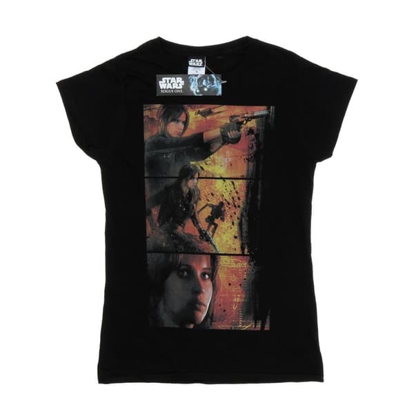 Star Wars Womens/Ladies Rogue One Jyn Comic Strip Cotton T-Shirt