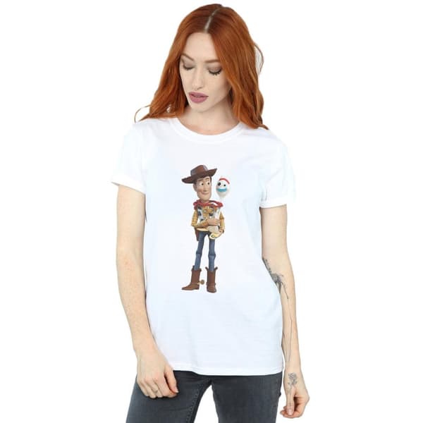 Disney Pojkvänströja i bomull - dam/dam Toy Story 4 Woody And Forky