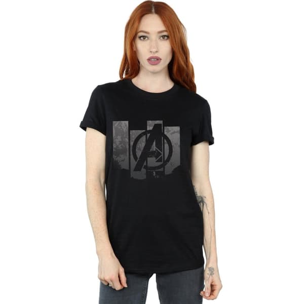 Marvel Womens/Ladies Avengers Endgame Panel Logo Cotton Boyfriend T-Shirt