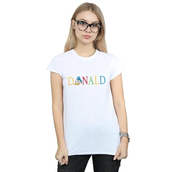 Disney Womens/Ladies Donald Duck Letters Cotton T-Shirt