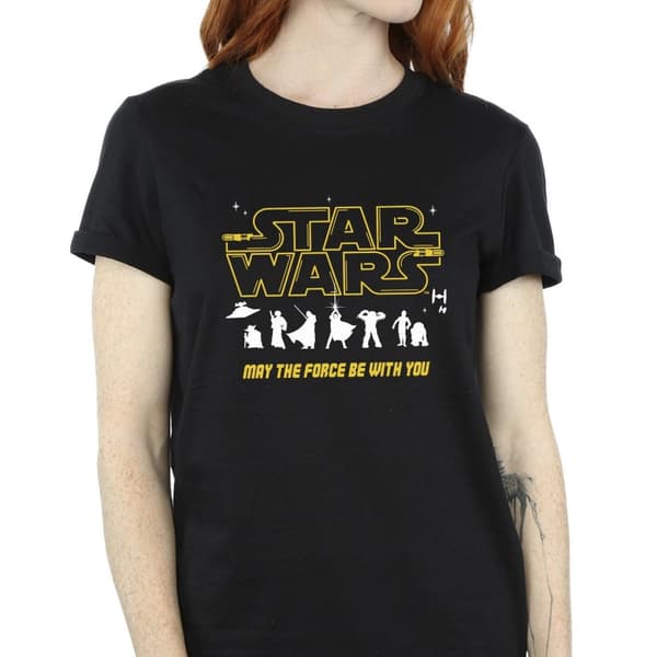 Star Wars Womens/Ladies Silhouettes Force Cotton Boyfriend T-Shirt