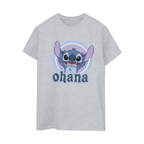 Disney Dam/Lillo And Stitch Ohana Circle Boyfriend T-shirt i bomull