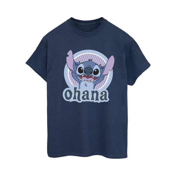 Disney Dam/Lillo And Stitch Ohana Circle Boyfriend T-shirt i bomull