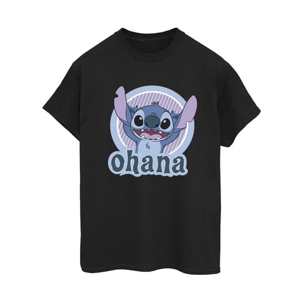Disney Dam/Lillo And Stitch Ohana Circle Boyfriend T-shirt i bomull