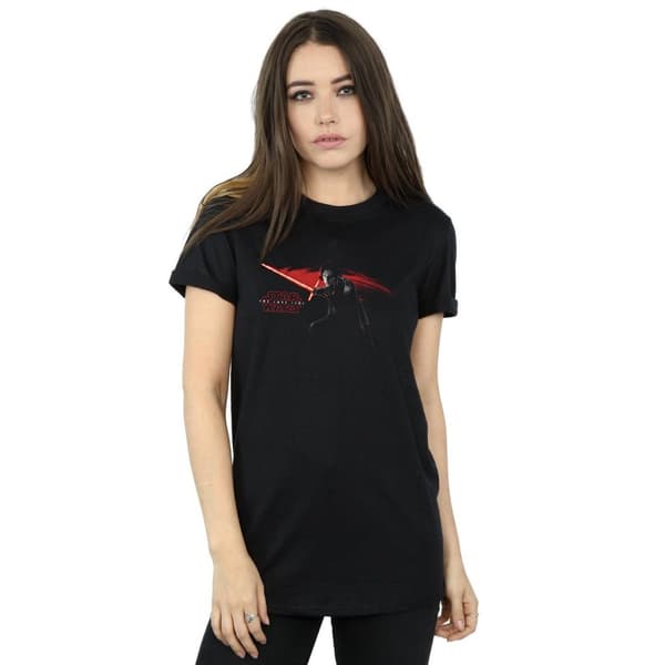 Star Wars Womens/Ladies The Last Jedi Kylo Ren Hand Cotton Boyfriend T-Shirt